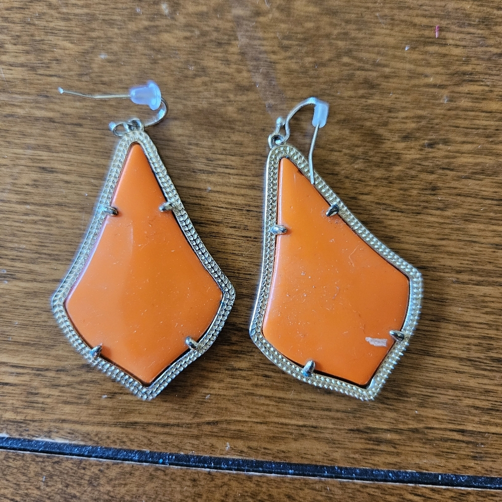Elegant Orange and Gold Drop KENDRA SCOTT Earrings